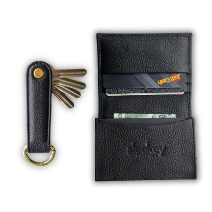 Key & Pocket Organizer - Midnight Black Pebbled Leather
