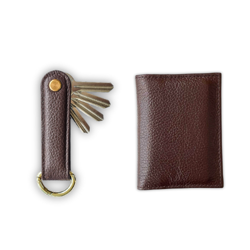 Key & Pocket Organizer - Chestnut Pebbled Leather